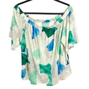 NEW NWT Chicos Plus Size XXL US 16/18 4 Tropical LINEN Blouse Shirt Top Hawaii